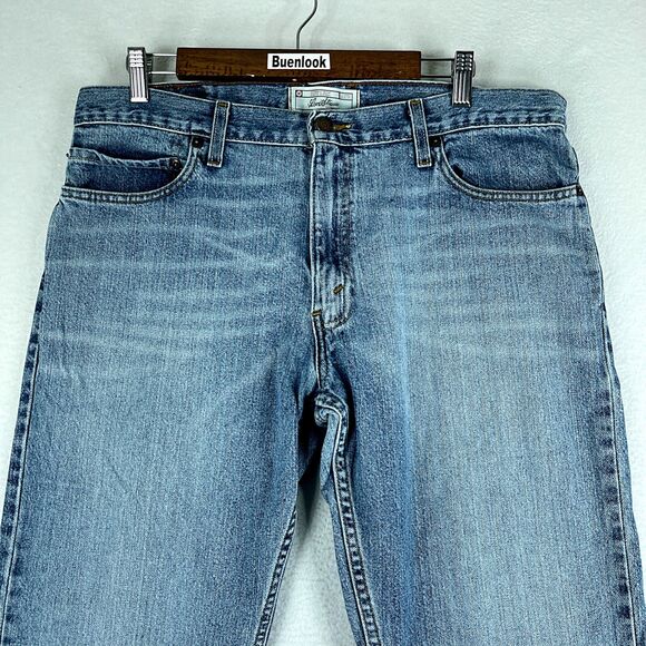 Levi's Strauss Mens Jeans Blue Tag Size 36 (36x27.5) Low Slim Bootcut Denim - Picture 4 of 10